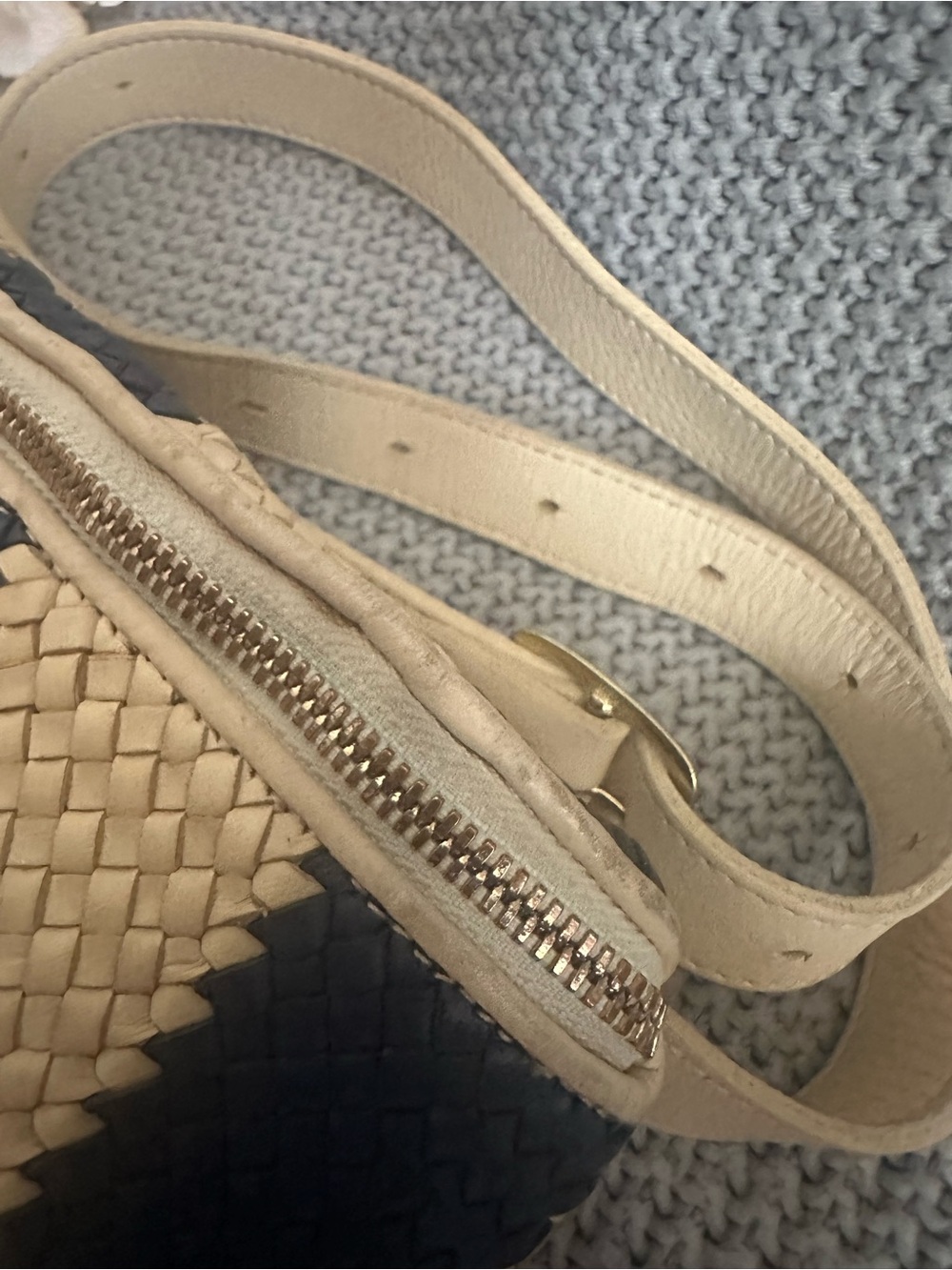 CLARE V. Woven Leather Striped Fanny Pack - Picture 5 of 12